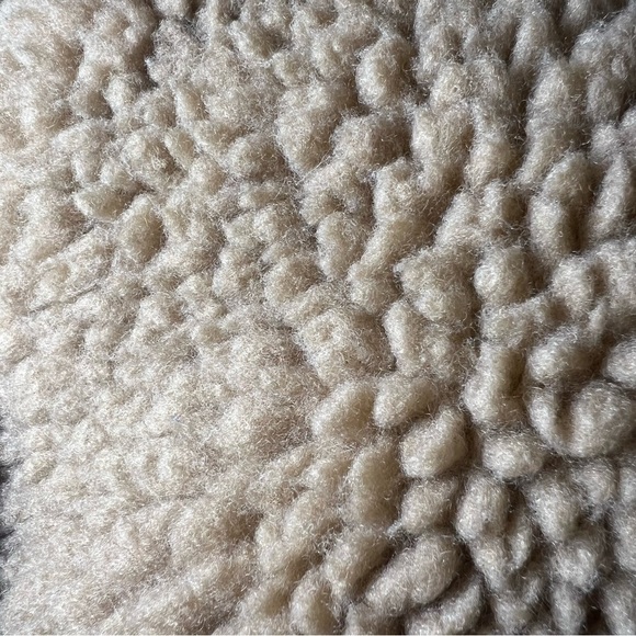 Vintage tan teddy car coat cozy sherpa style trench plush fluffy neutral jacket - Picture 14 of 15